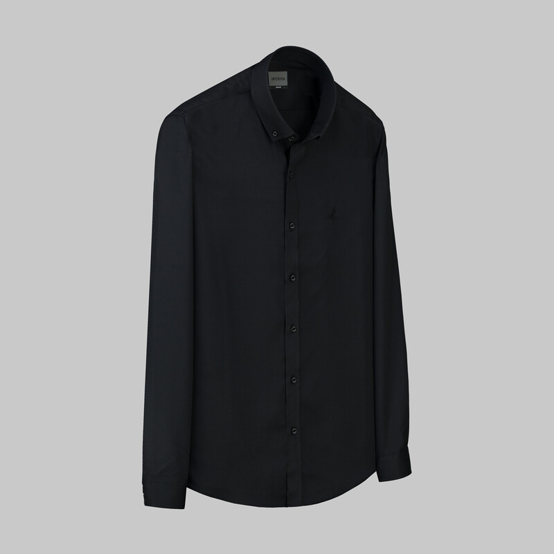 Goias Uzun Kol Siyah Gömlek 