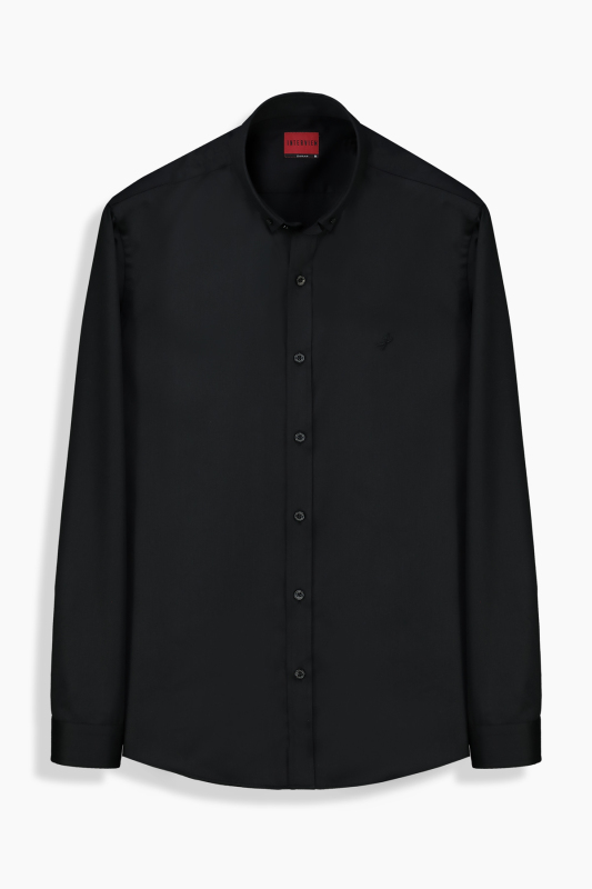 Goias Uzun Kol Siyah Gömlek 