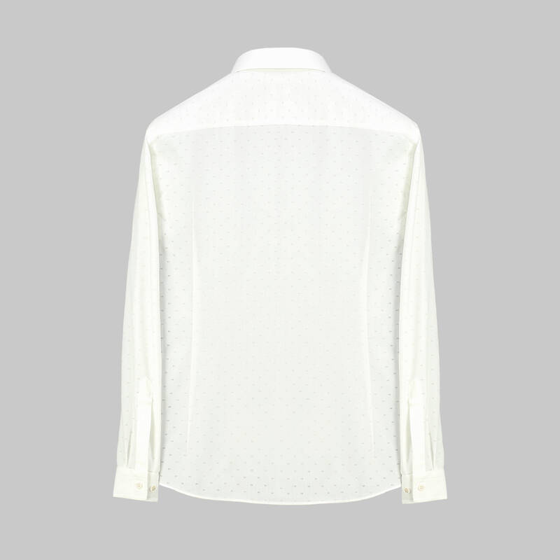 Goias Minimal Desenli Slim Fit Ekru Gömlek - 2