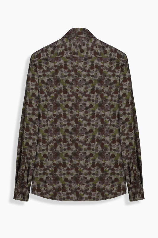 Goias Uzun Kol Soho Desenli Kahverengi Gömlek - INTERVIEW