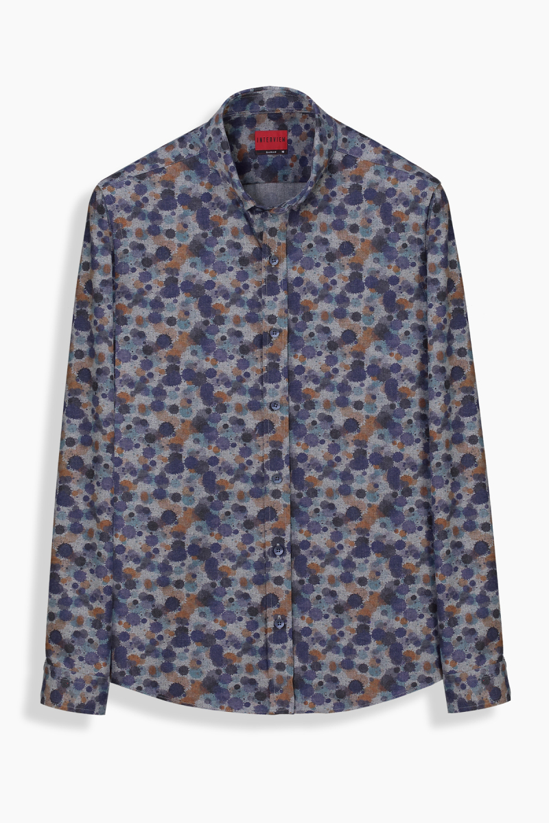 Goias Uzun Kol Soho Desenli Lacivert Gömlek - 1