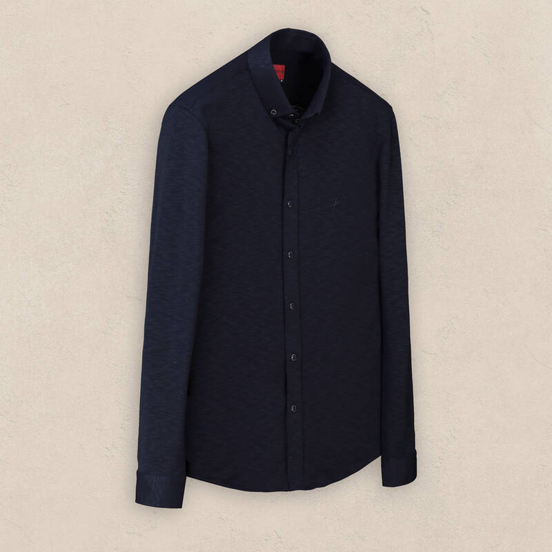 Goias Uzun Kol Soho Koyu Lacivert Gömlek - 1