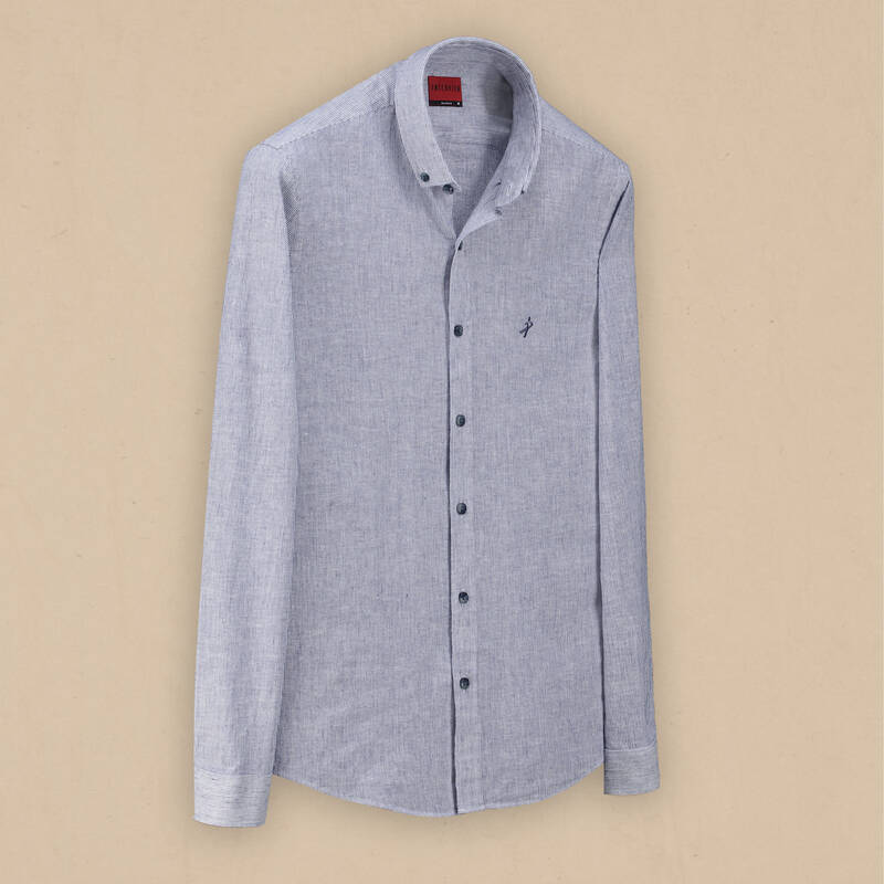 Goias Soho Uzun Kol Koyu Mavi Gömlek - 1