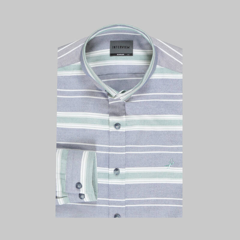 Goias Uzun Kol Yeşil Çizgili Gömlek - 3