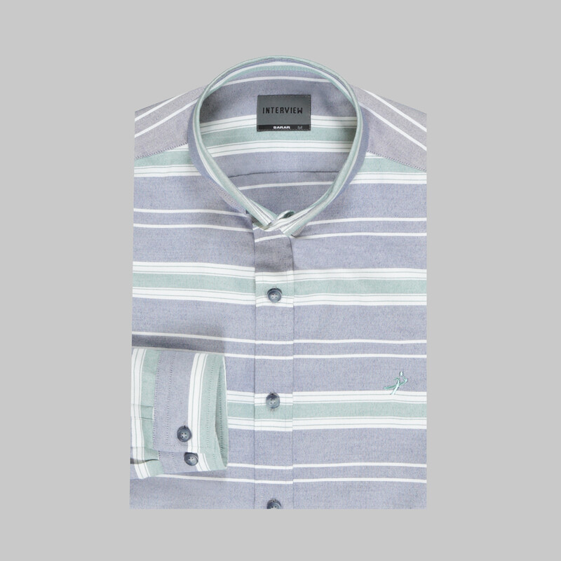 Goias Uzun Kol Yeşil Çizgili Gömlek - INTERVIEW