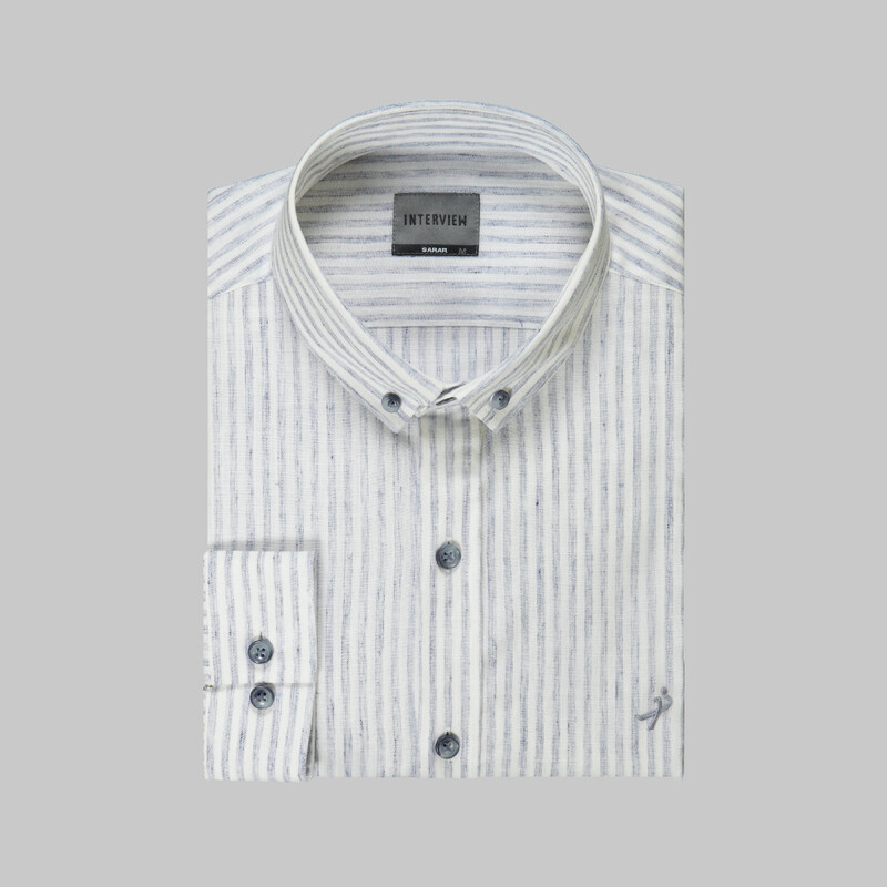 Goias Mavi Uzun Kol Slim Gömlek - INTERVIEW