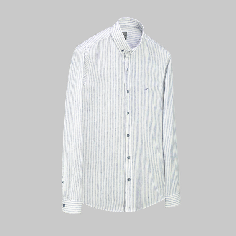 Goias Mavi Uzun Kol Slim Gömlek - INTERVIEW