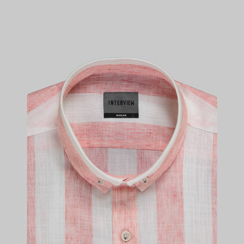 Goias Soho Uzun Kol Çizgili Kırmızı Gömlek - 4