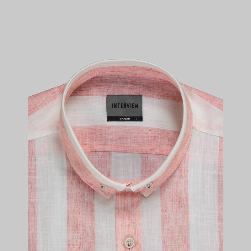 Goias Soho Uzun Kol Çizgili Kırmızı Gömlek - INTERVIEW