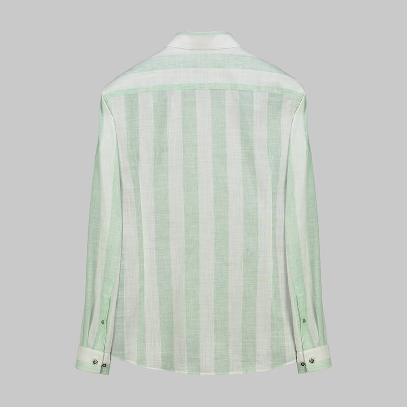 Goias Soho Uzun Kol Çizgili Yeşil Gömlek - 2