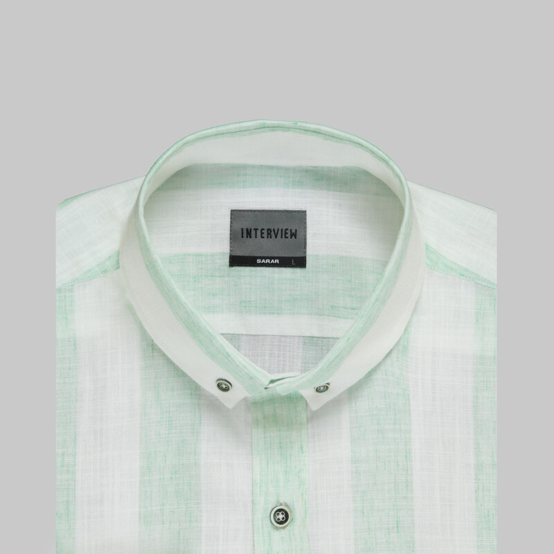 Goias Soho Uzun Kol Çizgili Yeşil Gömlek - INTERVIEW