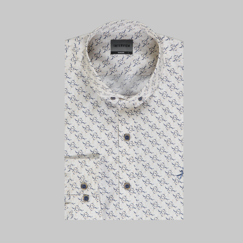 Goias Desenli Bej Gömlek - INTERVIEW