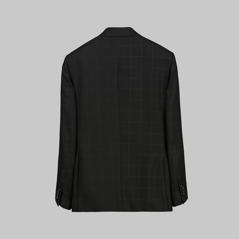 Golden Ekstra Slim Siyah Kareli Ceket - 2