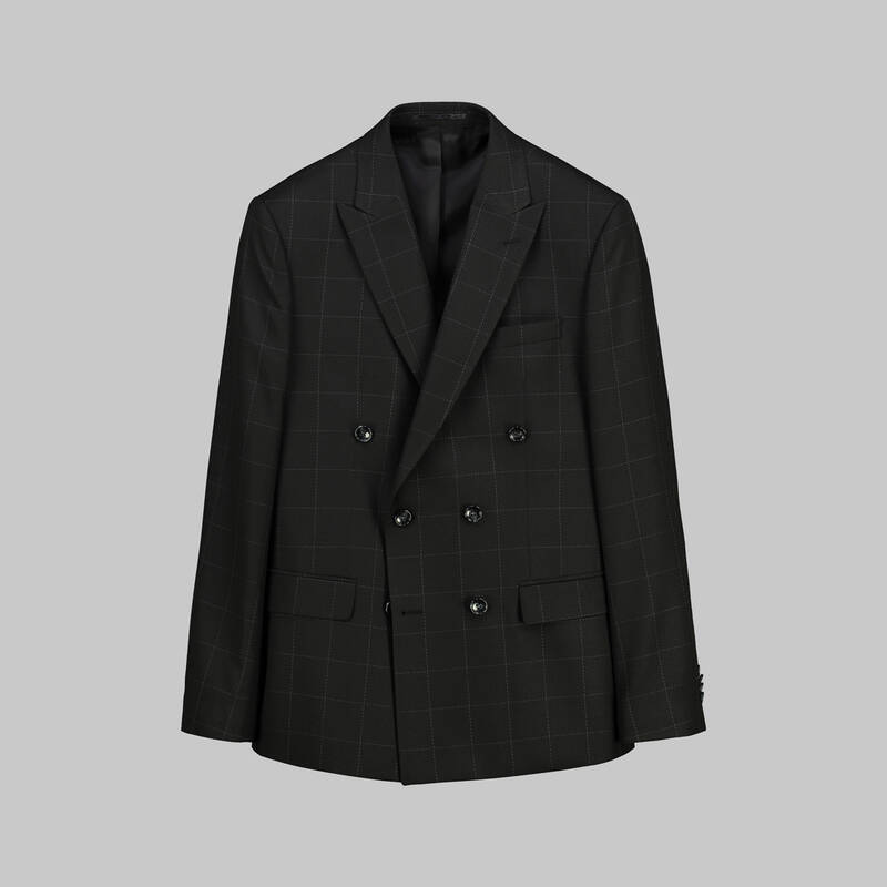 Golden Ekstra Slim Siyah Kareli Ceket - 1