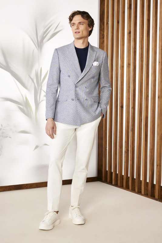 Golden Ekstra Slim Mavi Ceket - INTERVIEW