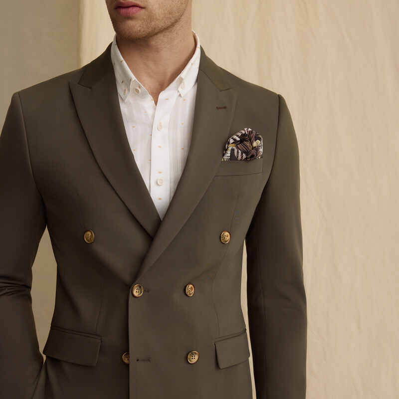 Golden Ekstra Slim Kruvaze Koyu Yeşil Ceket - INTERVIEW