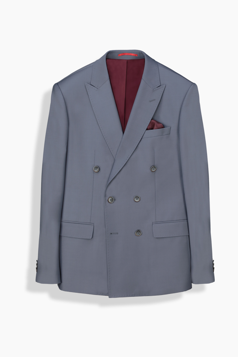 Golden Resta Slim Fit Kruvaze Açık Gri Takım Elbise - 2