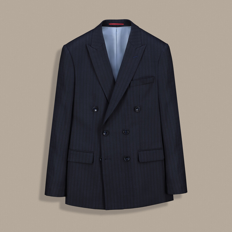 Golden Resta Slim Fit Kruvaze Koyu Lacivert Takım - INTERVIEW