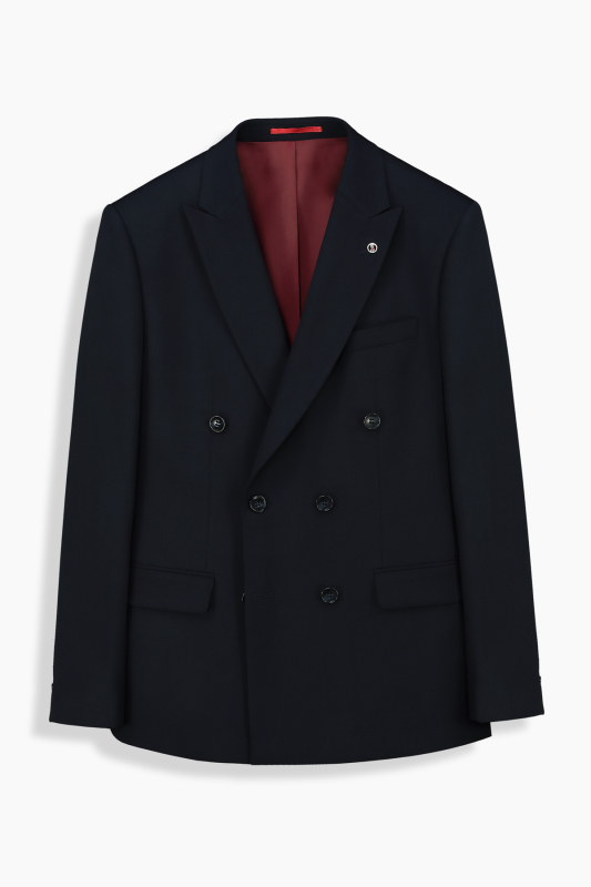 Golden Resta Slim Fit Kruvaze Lacivert Takım Elbise - INTERVIEW