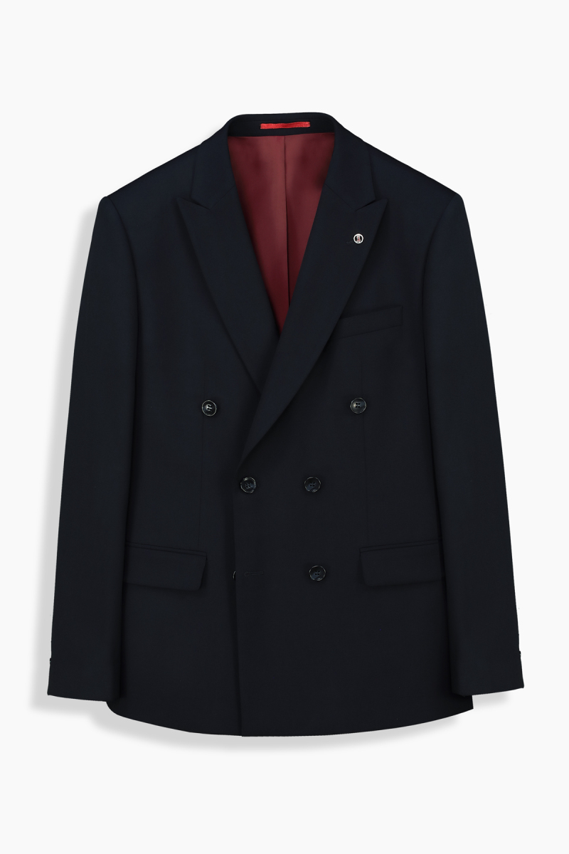 Golden Resta Slim Fit Kruvaze Lacivert Takım Elbise - 2