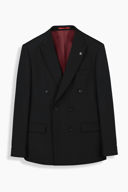 Golden Resta Slim Fit Kruvaze SiyahTakım Elbise - INTERVIEW (1)