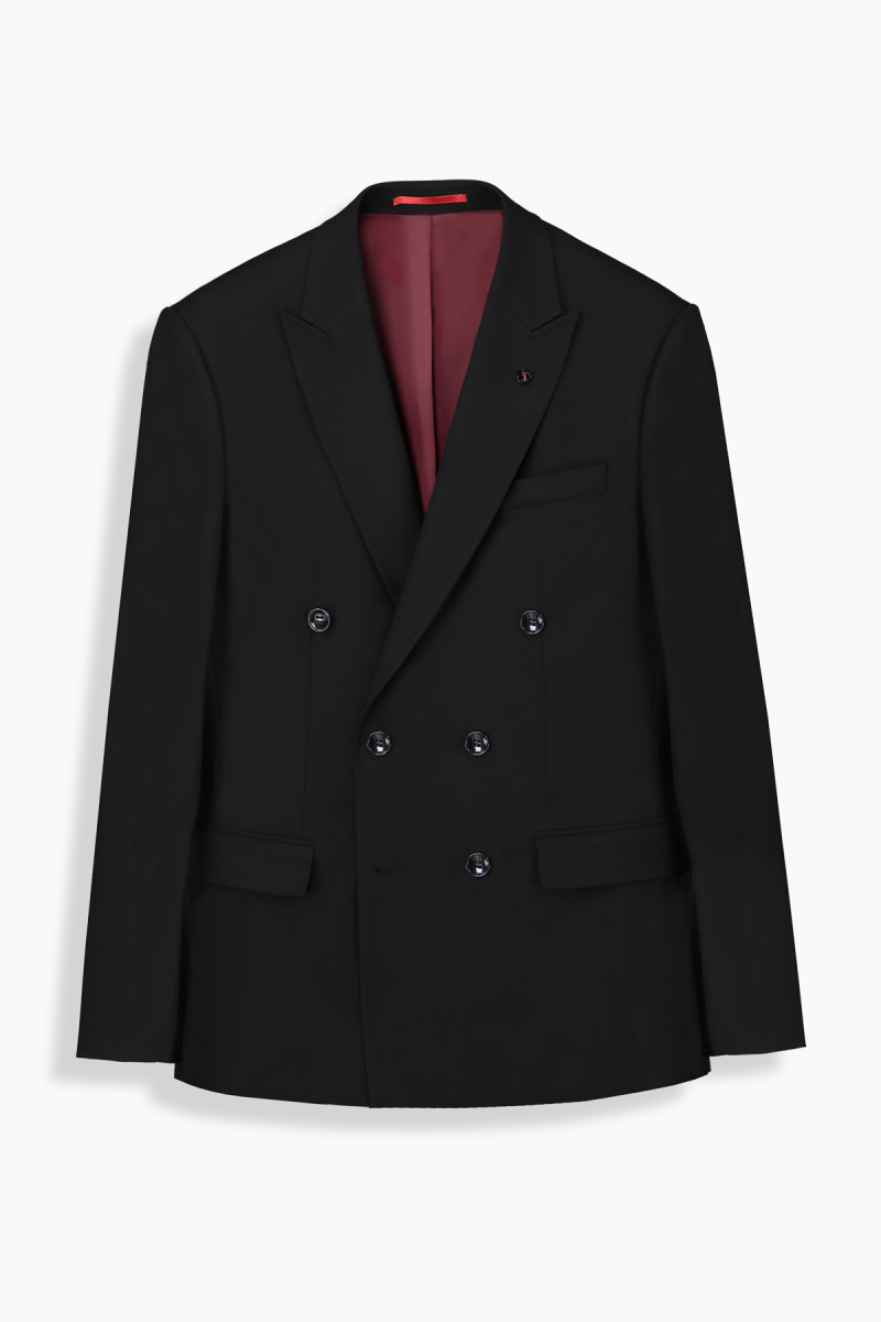 Golden Resta Slim Kruvaze Siyah Takım Elbise - 1