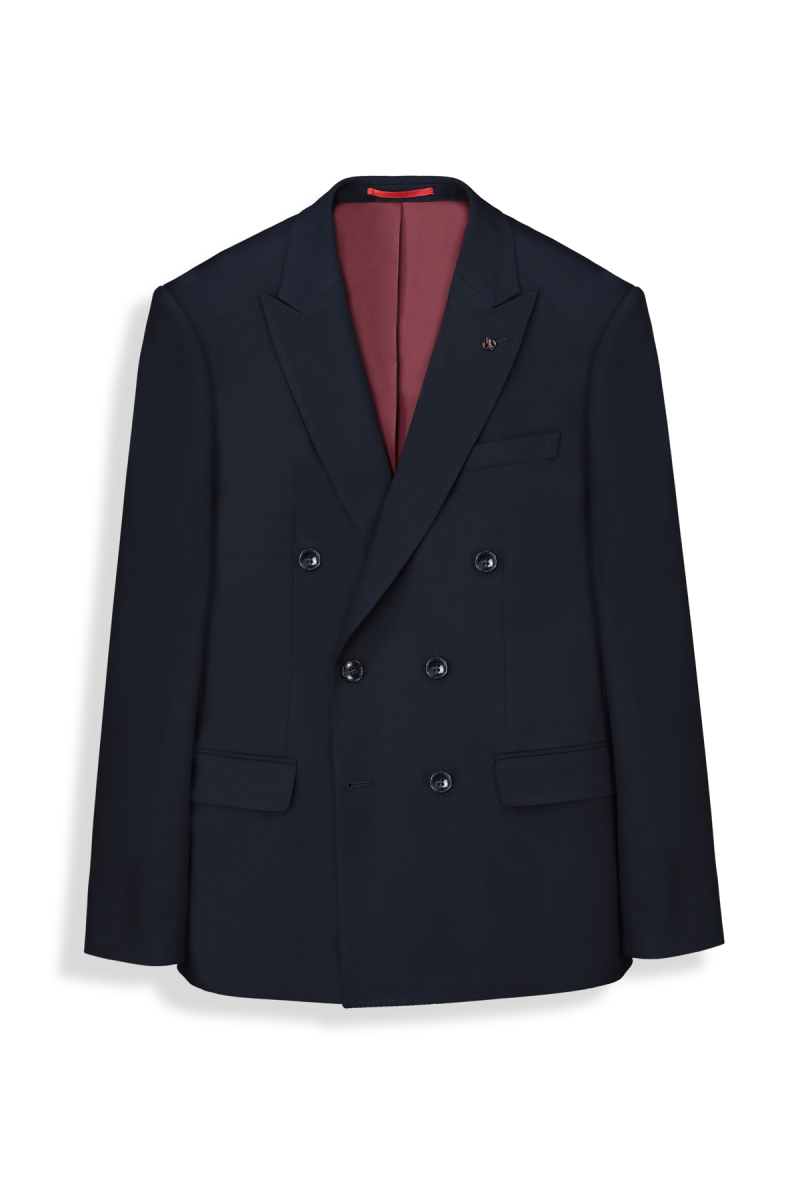 Golden Resta Slim Kruvaze Lacivert Takım Elbise - 1