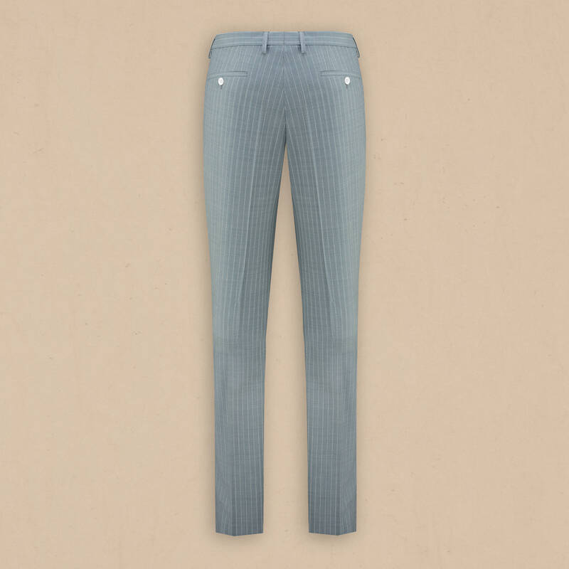 Golden Slim Fit Yeşil Çizgili Takım Elbise - 5