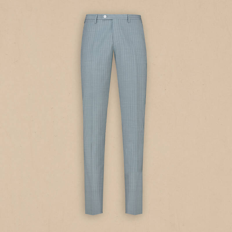 Golden Slim Fit Yeşil Çizgili Takım Elbise - 4