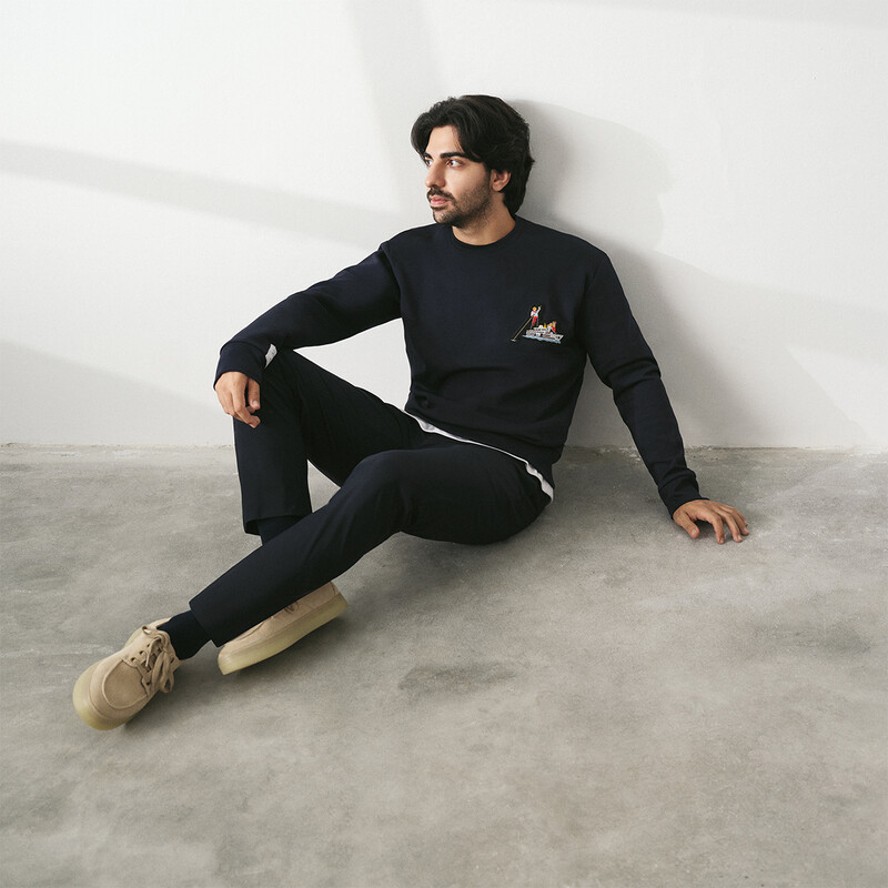 O Yaka Vapur Gondol Tasarım Lacivert Sweatshirt - SARAR