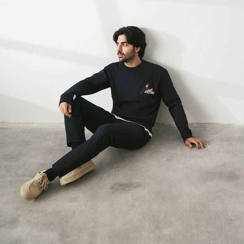 O Yaka Vapur Gondol Tasarım Lacivert Sweatshirt - 2