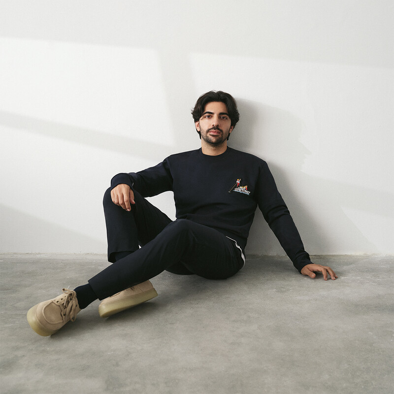 O Yaka Vapur Gondol Tasarım Lacivert Sweatshirt 