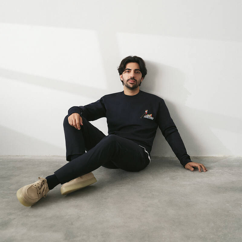 O Yaka Vapur Gondol Tasarım Lacivert Sweatshirt - 1