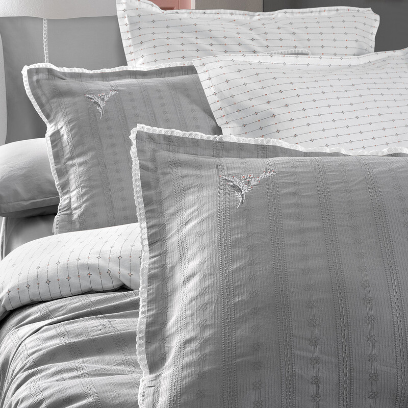 Gracia Nevresim Takımı Çift Kişilik Gri - SAREV