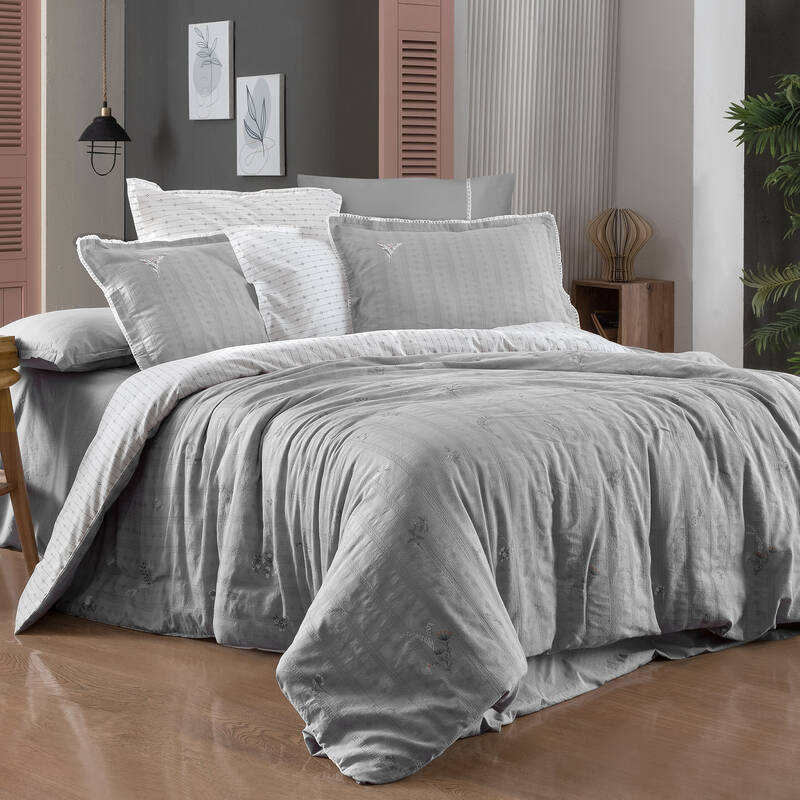 Gracia Nevresim Takımı Çift Kişilik Gri - 2