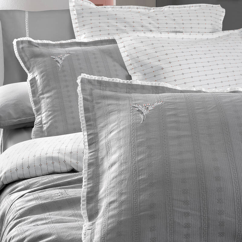 Gracia Nevresim Takımı Çift Kişilik Gri - 4