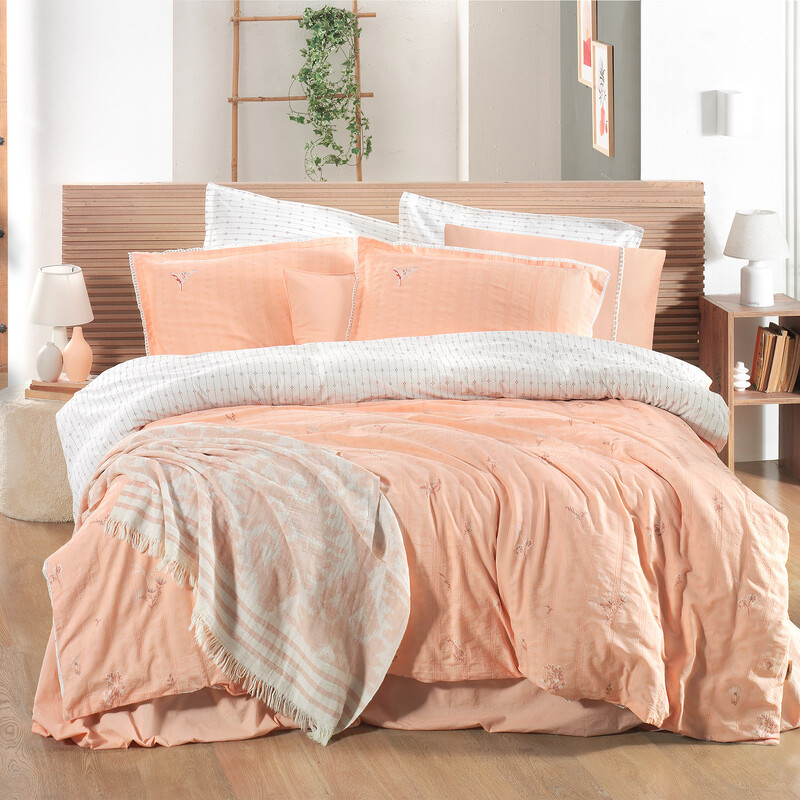 Gracia Nevresim Takımı King Size Somon 