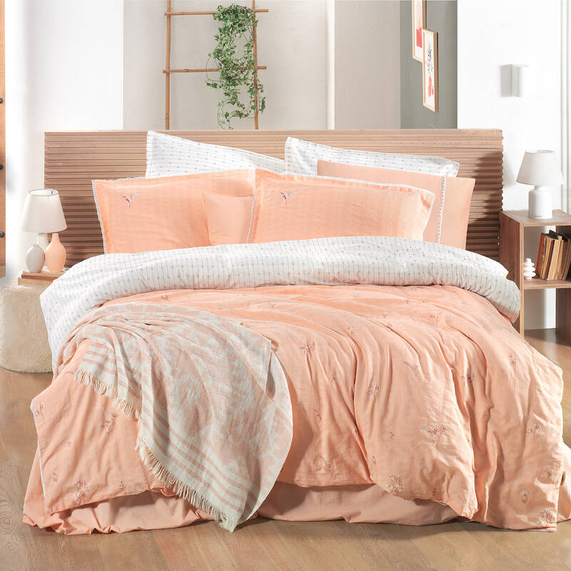 Gracia Nevresim Takımı King Size Somon - 1