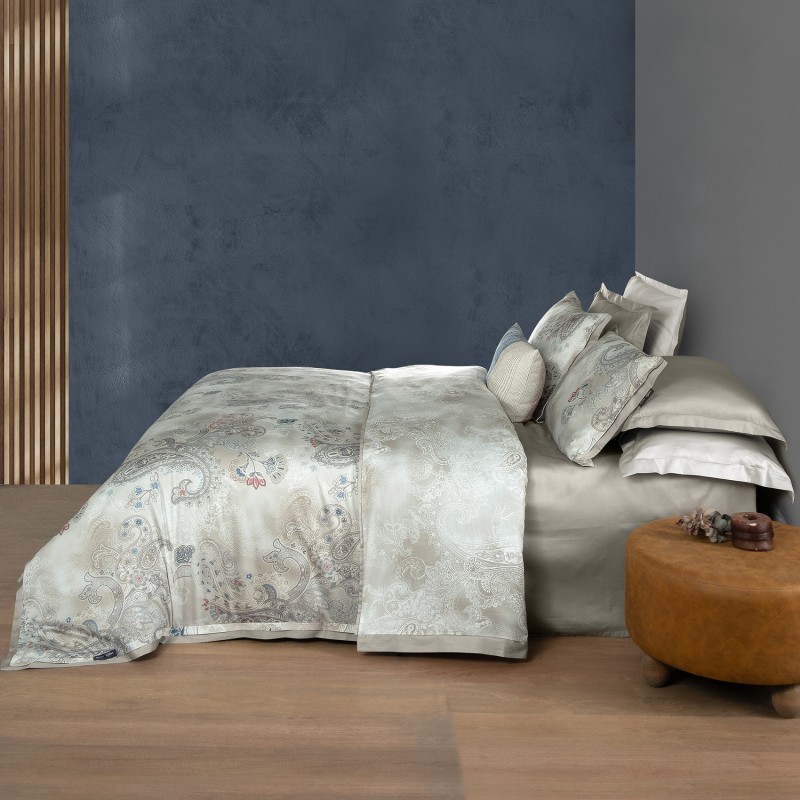 Grozni Saten Nevresim Takımı Çift Kişilik Bej 