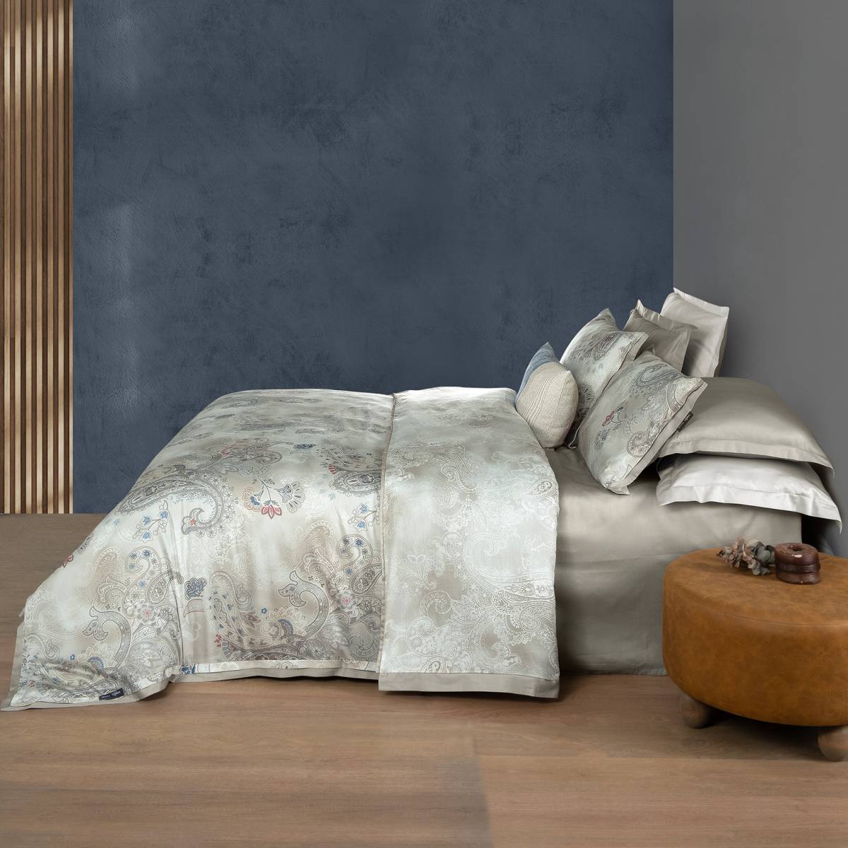 Grozni Saten Nevresim Takımı Çift Kişilik Bej - 1