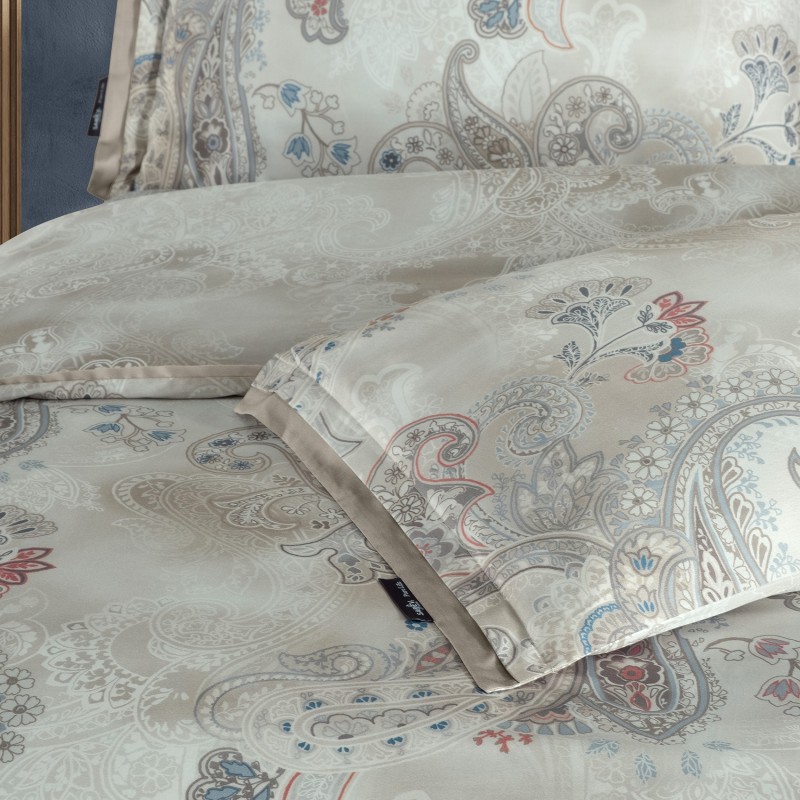 Grozni Saten Nevresim Takımı Çift Kişilik Bej - SAREV