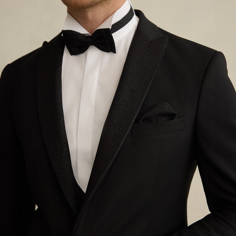 Happy Addy Yelek Papyon Takım Siyah Slim Fit Smokin - INTERVIEW