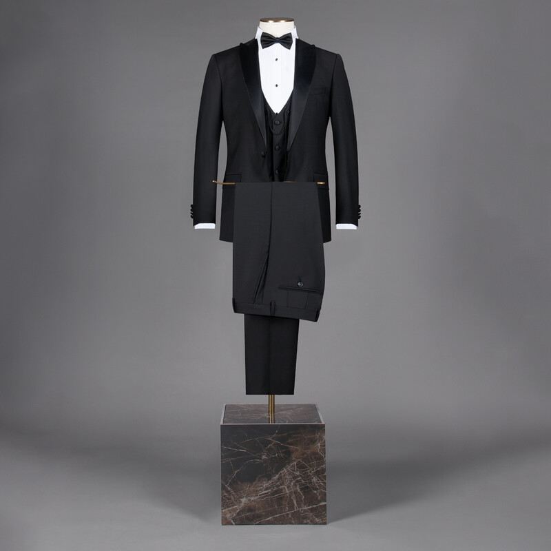 Happy Bob Yelek Papyon Takım Slim Fit Siyah Smokin 