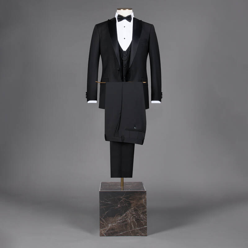 Happy Bob Yelek Papyon Takım Slim Fit Siyah Smokin - 1