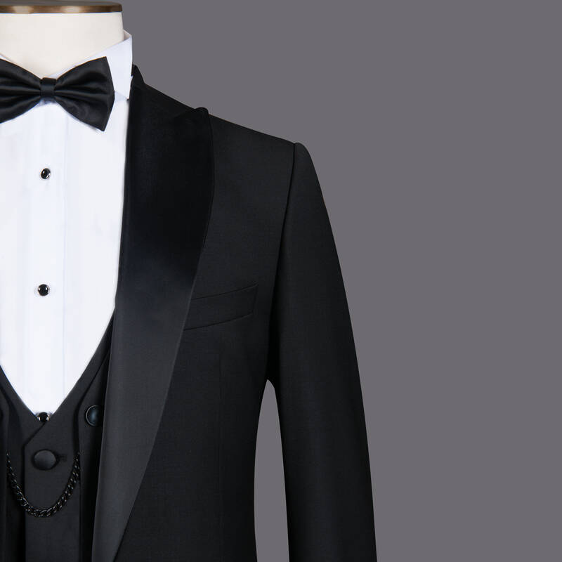 Happy Bob Yelek Papyon Takım Slim Fit Siyah Smokin - 3