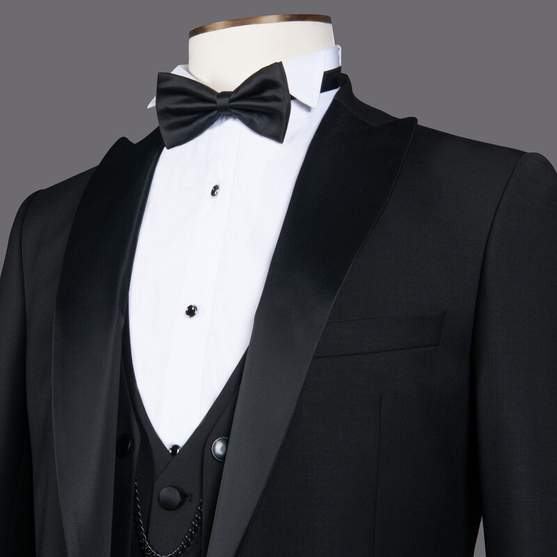 Happy Bob Yelek Papyon Takım Slim Fit Siyah Smokin - INTERVIEW