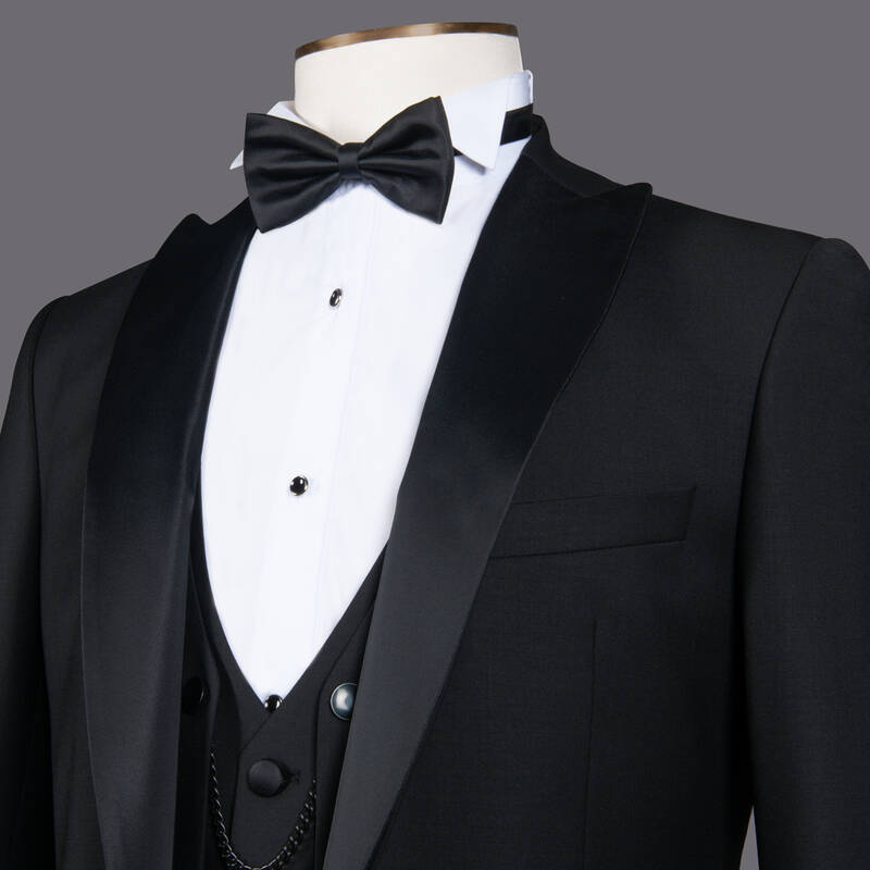 Happy Bob Yelek Papyon Takım Slim Fit Siyah Smokin - 2