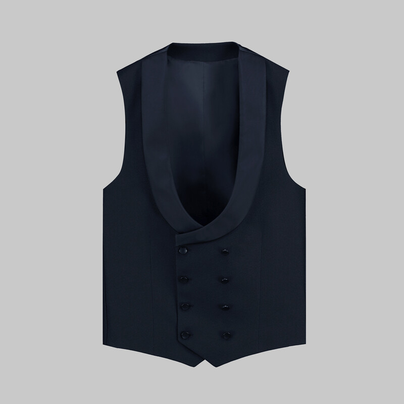 Happy Carlo Night Papyon Yelek Takım Slim Fit Lacivert Smokin - INTERVIEW