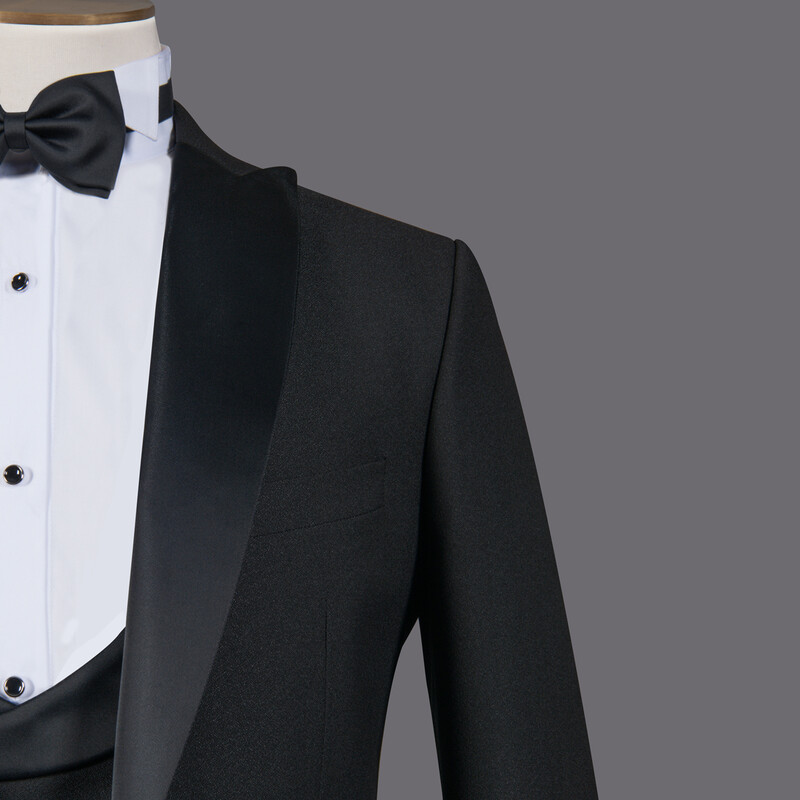 Happy Carlo Night Yelek Papyon Slim Fit Siyah Smokin - INTERVIEW