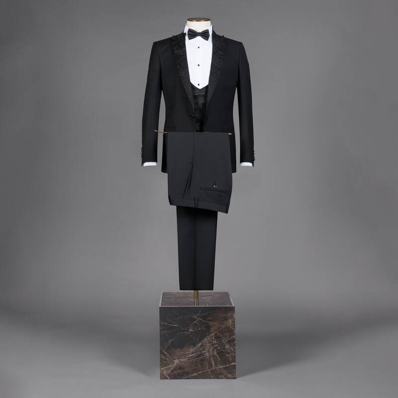 Happy Carlo Yelek Papyon Takım Slim Fit Siyah Smokin - 4
